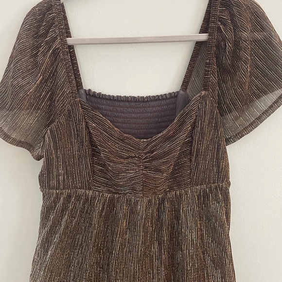 Emily Mini Dress in Lurex Plisse - Picture 12 of 12